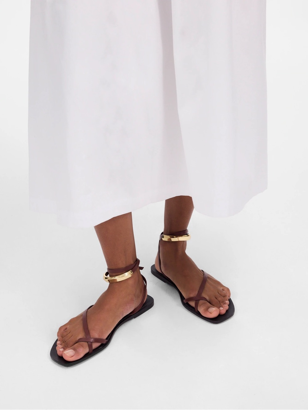 Madewell Vira Ankle Wrap Sandal Cherry Wood